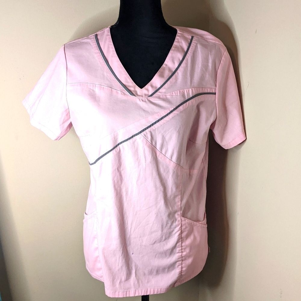 Urbane pink scrub top M